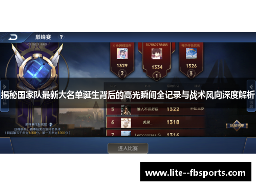 揭秘国家队最新大名单诞生背后的高光瞬间全记录与战术风向深度解析