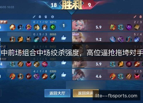 中前场组合中场绞杀强度，高位逼抢拖垮对手